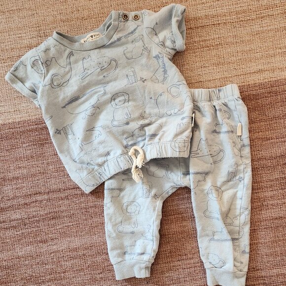 Rabbit + Bear by Emily and Oliver matching pant and shirt set - Picture 1 of 6